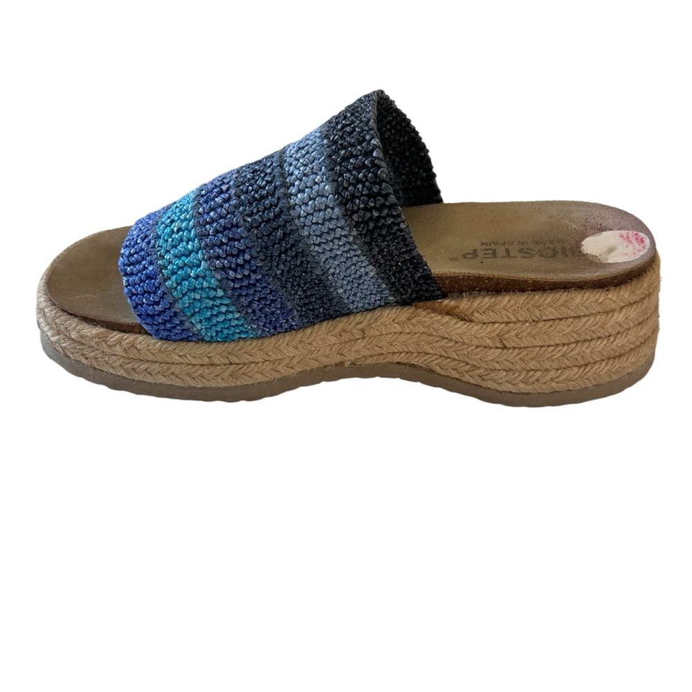 Biostep Platform Espadrille Sandals Made in Spain Blue Woven Upper Sz 7 - Picture 7 of 10